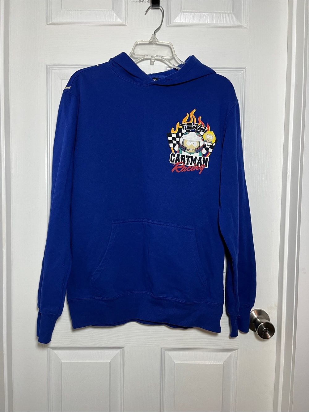 South Park Cartman Racing Graphic Blue Hoodie Sweatshirt